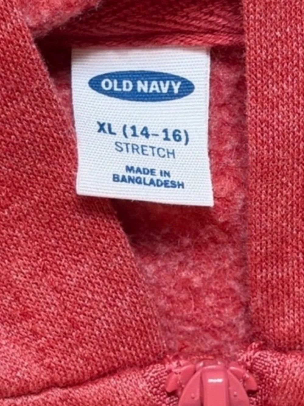 Old Navy Kids Red Full Zip Hoodie Sweatshirt XL 14-16